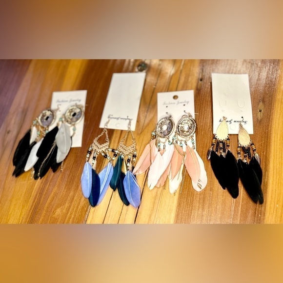 Brand NEW Boutique Boho Beaded Dangly Fashion Earrings in Mauve - Picture 9 of 10